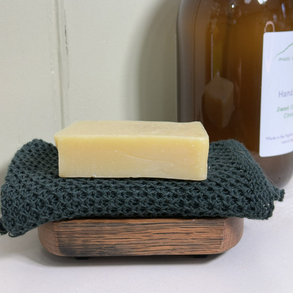 handmade in Scotland recycled linen face cloth