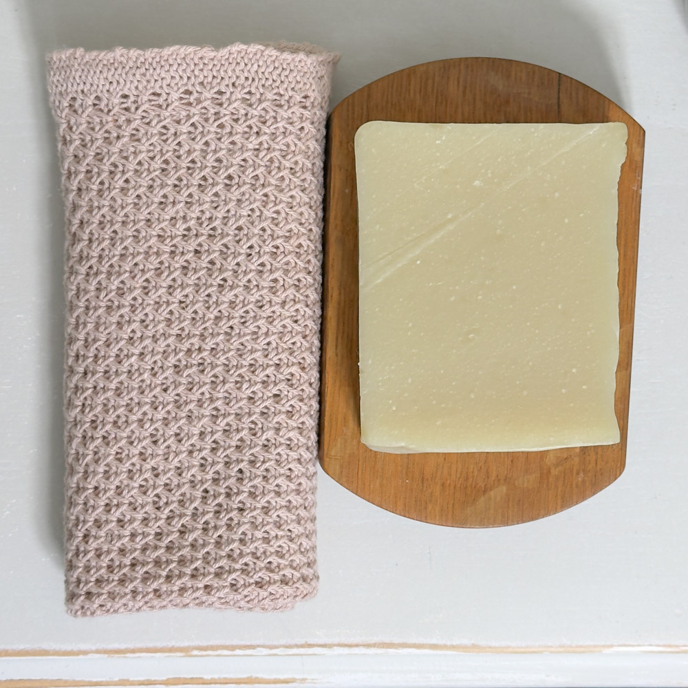 handmade in Scotland recycled linen face cloth