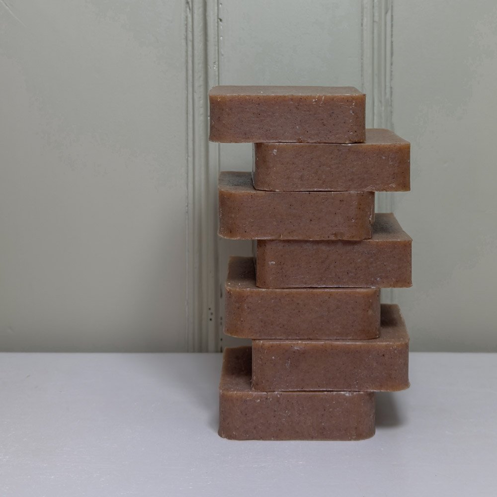 Exfoliating Hand Soap in a stack handmade in scotland