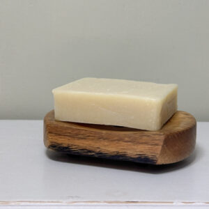 Floral Body Soap on a whisky cask soap dish handmade in Scotland. Scottish Soaps