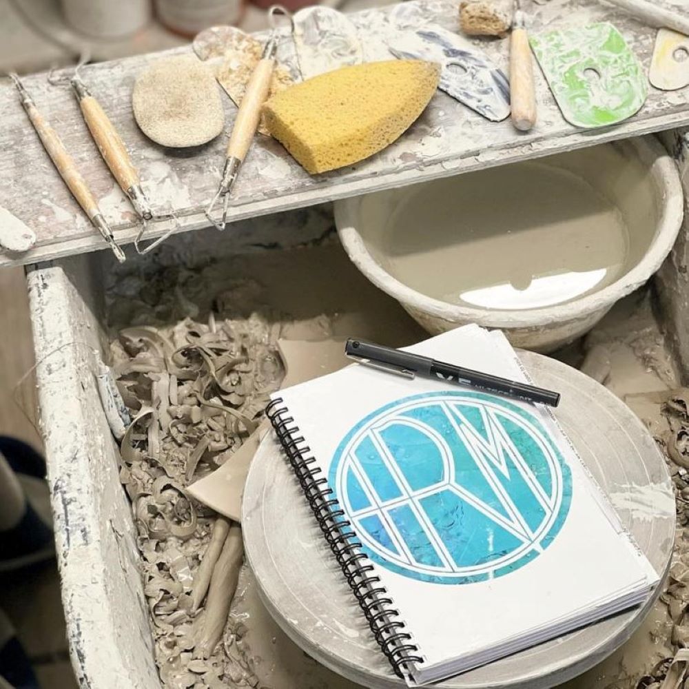 Hannah Morrison ceramicist work station