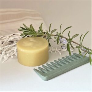 creamy yet invigorating shampoo bar handmade in Scotland with rosemary oil