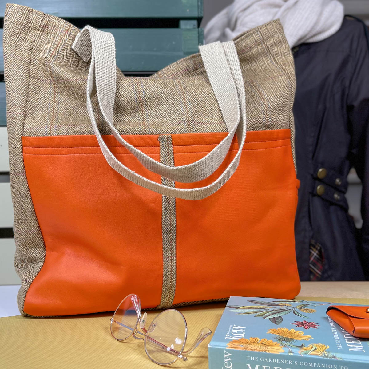 Beauly Shopping Tote handmade in Scottland from Lovat Mill Teviot fabric