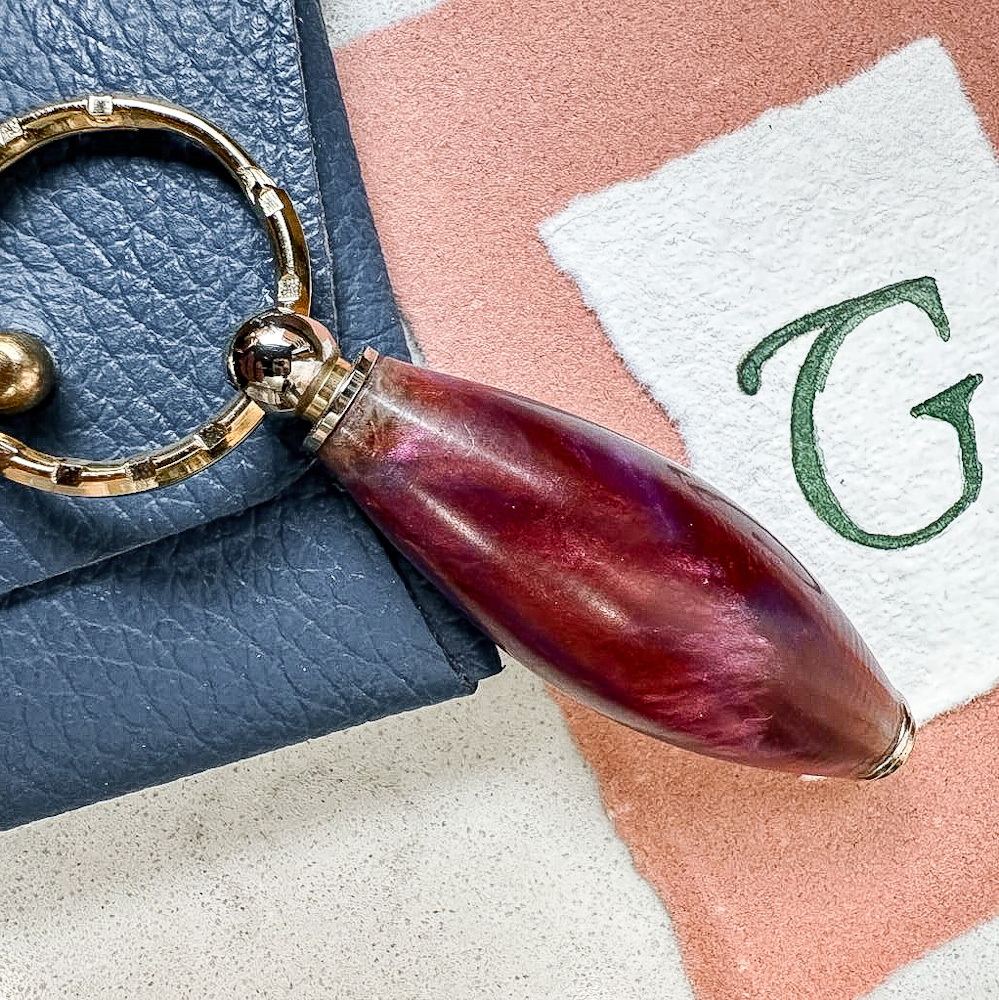 Made in the Glen Artisan Keyring Collection purple resin