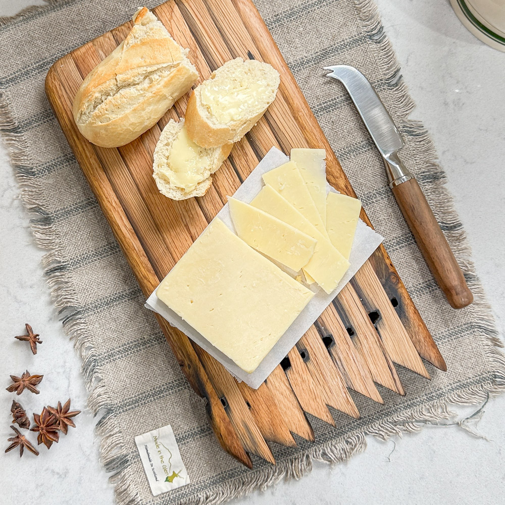 Handcrafted Scottish Serving Board made from reclaimed whisky staves handmade in scotland