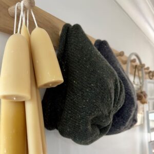 handmade in Scotland recycled cashmere beanie hat