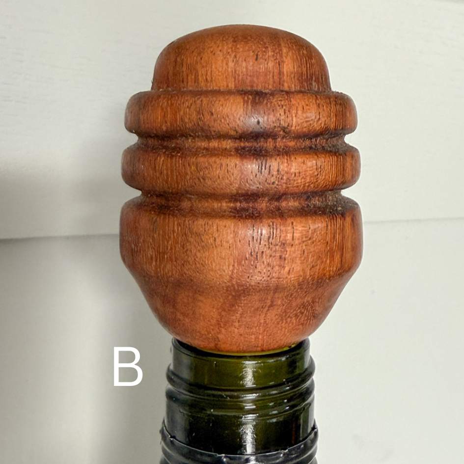 Sapele Wood bottle Stopper style B