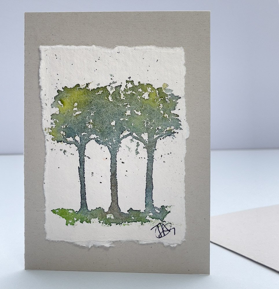 Original Watercolour handpainted Cards by Julia Anne Art Caledonian Forest