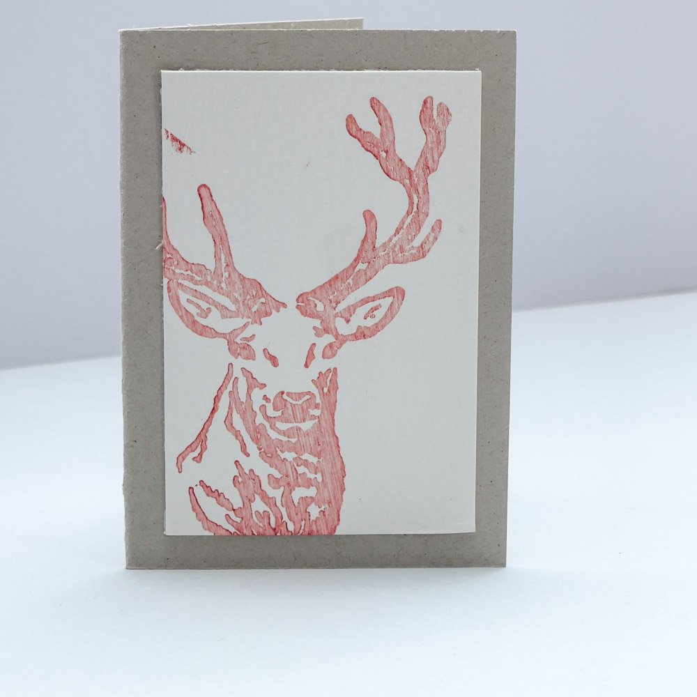 Naked Notelet Stag's Head