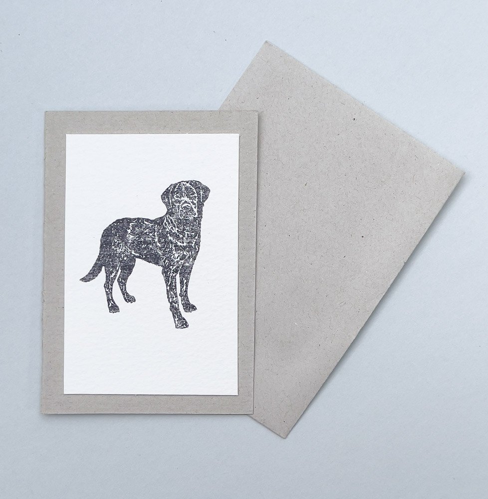 eco mini greeting cards a black lab