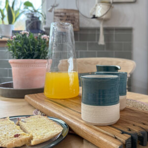 Stone and glaze ceramic beakers
