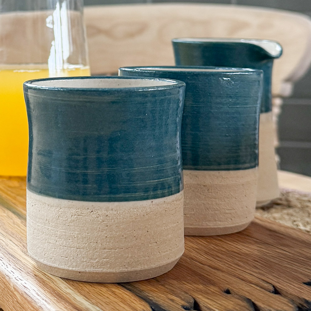 Stone and glaze ceramic beakers