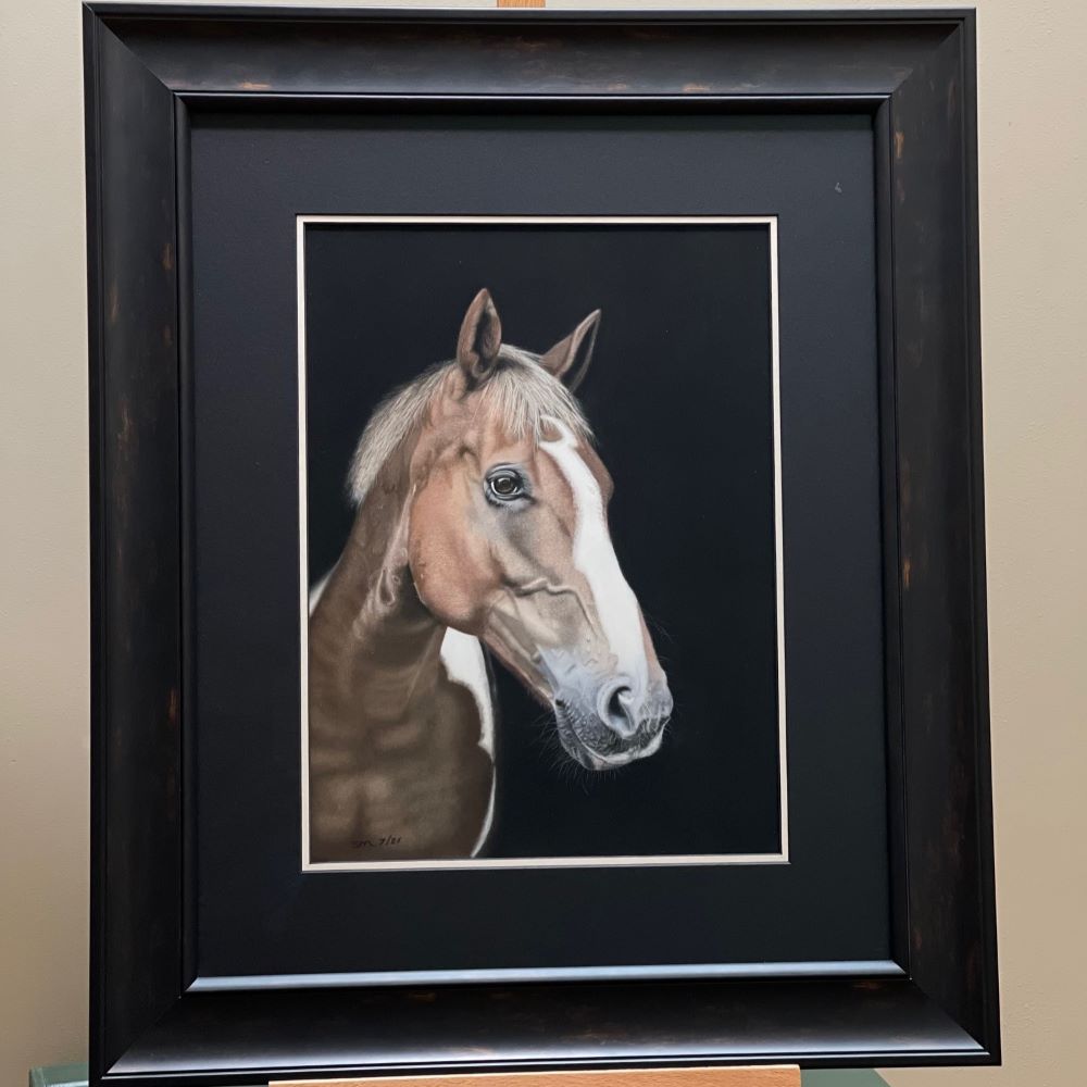 fletch original art pan pastel horse painting