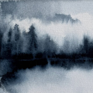 Mists of Loch Dochfour watercolour art by Julia Anne