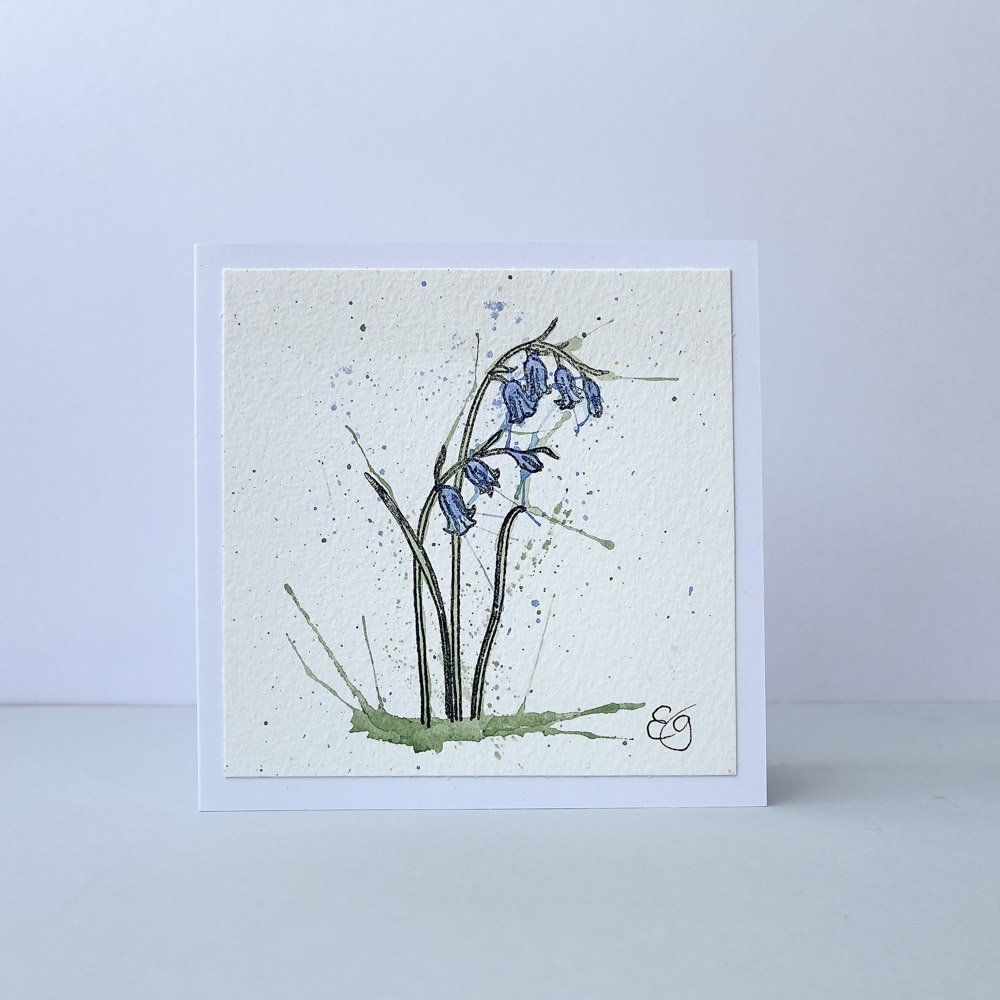 Elizabeth Griffin Art Cards Ink & watercolour cards bluebell