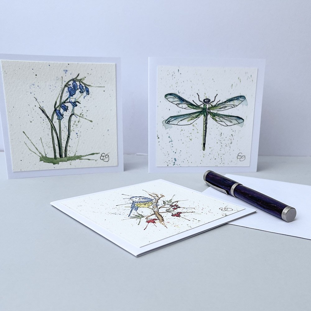 Elizabeth Griffin Art Cards Ink & watercolour cards grouped with pen-2
