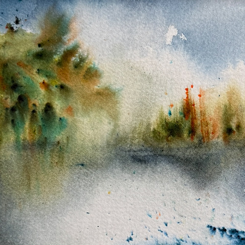 Echoes of Loch Beinn a'Mheadoin watercolour painting