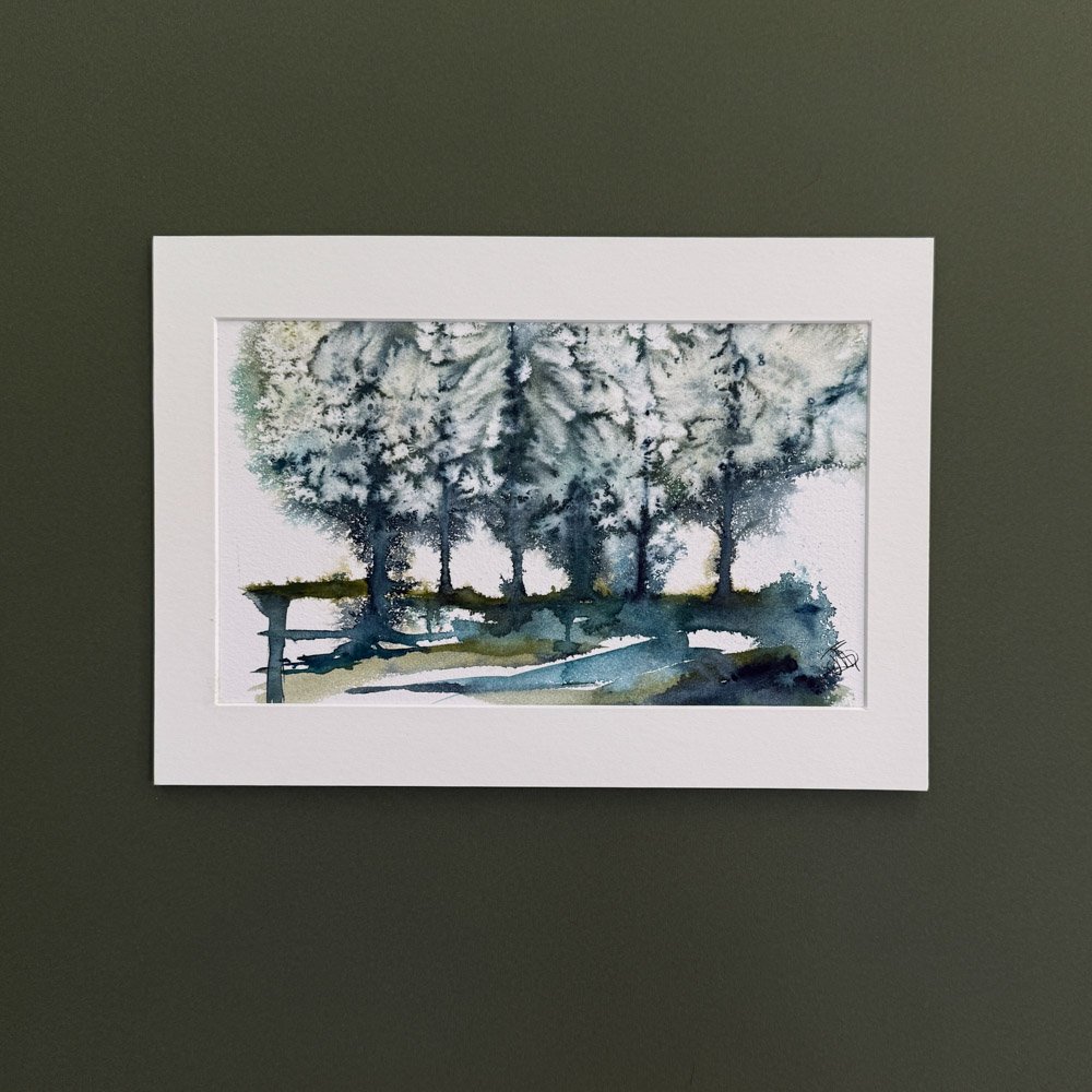 Birches in the Springtime Scottish Watercolour art