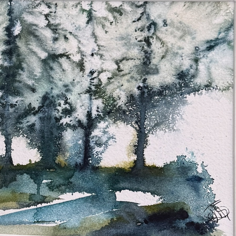 Birches in the Springtime Scottish Watercolour art