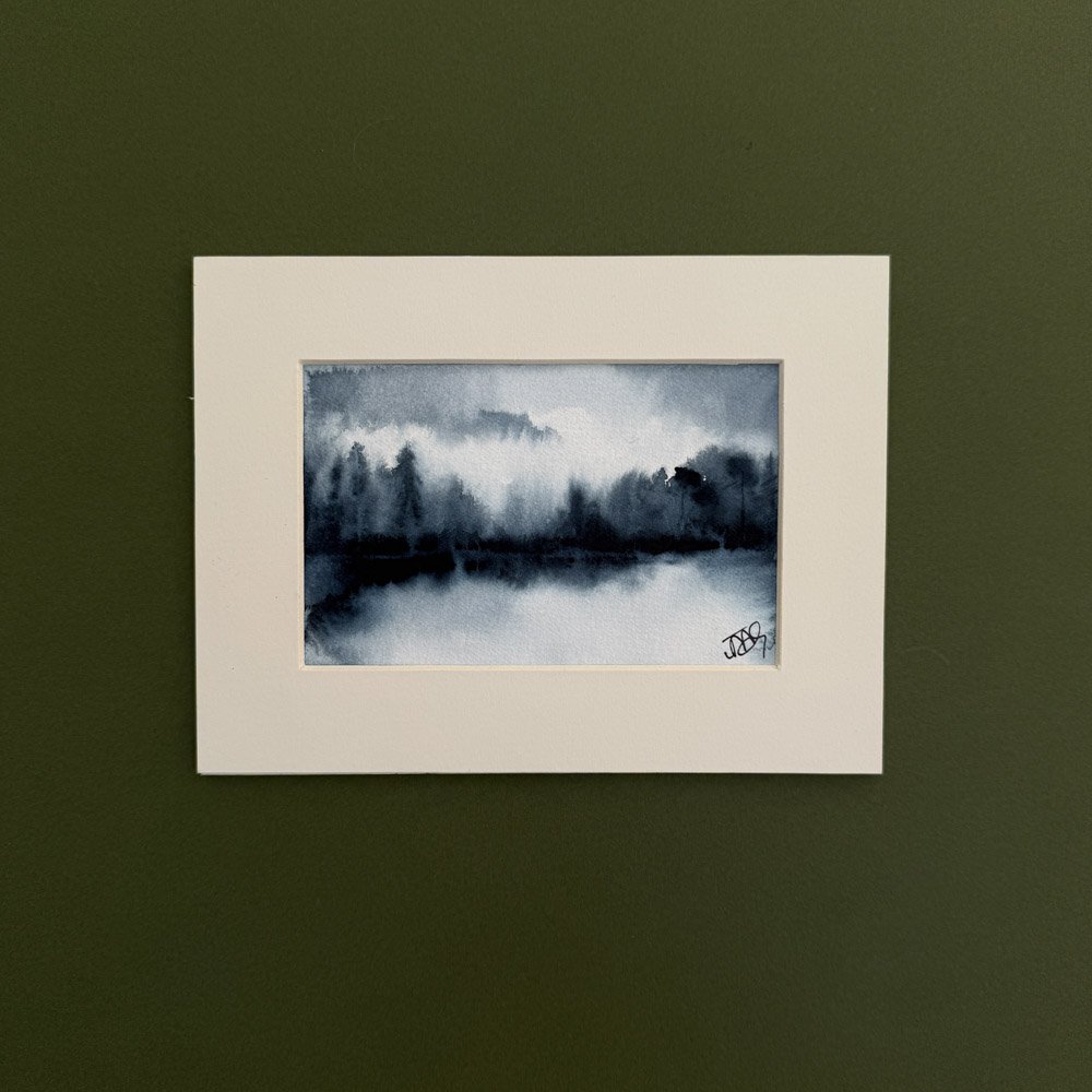Mists of Loch Dochfour watercolour art by Julia Anne