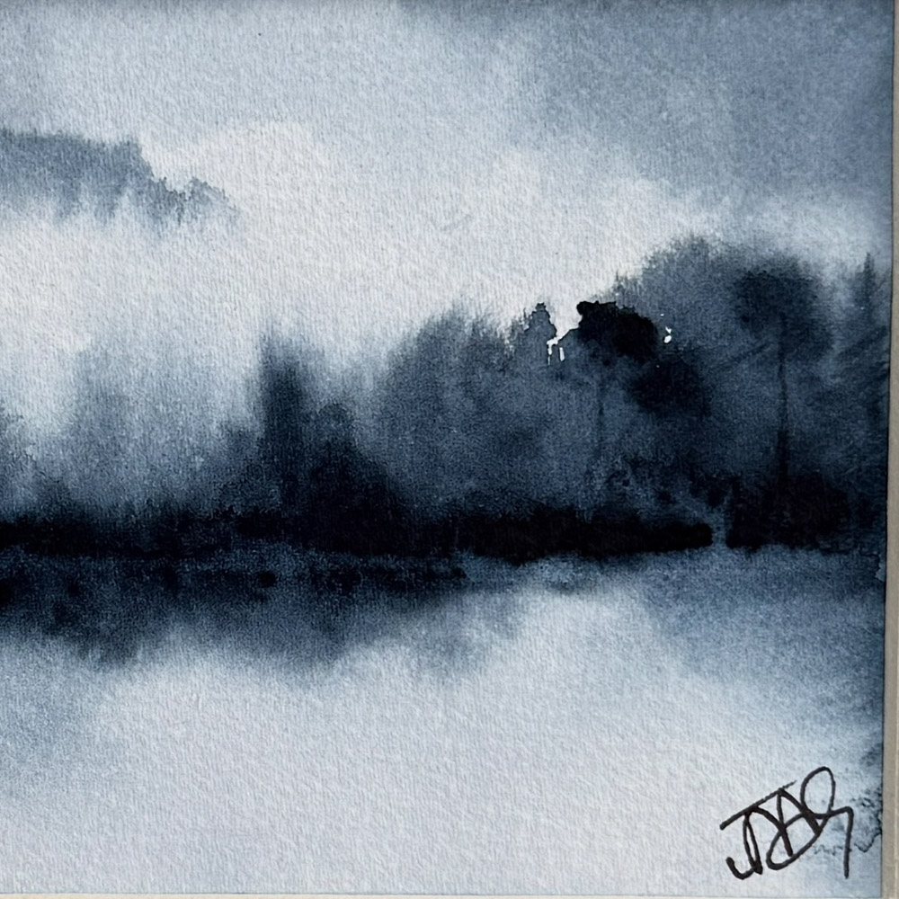 Mists of Loch Dochfour watercolour art by Julia Anne