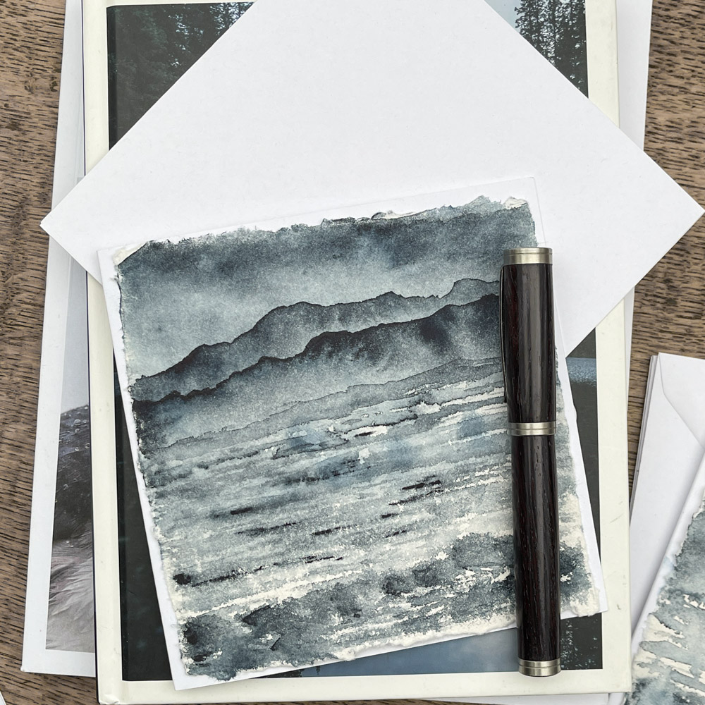 Original Watercolour Greeting Cards: Scotland's Majestic Landscapes Steely Mountain