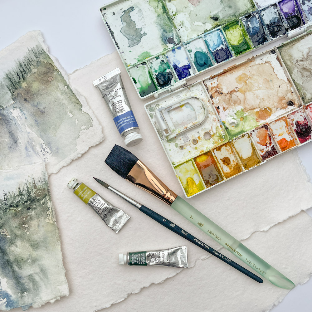 Shaun McKay's watercolour painting equipment and tools