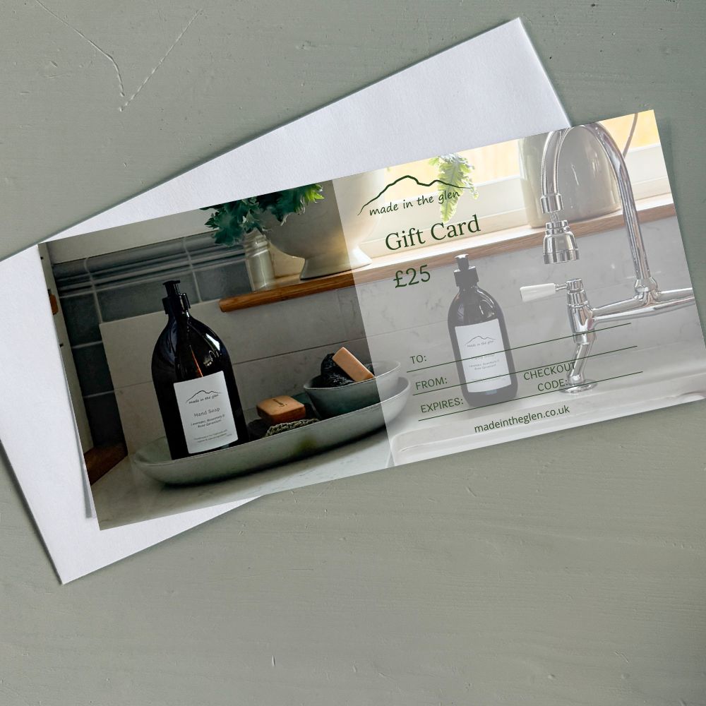 Made in the Glen gift care gift voucher, ideal for gifting with any product from the collection.