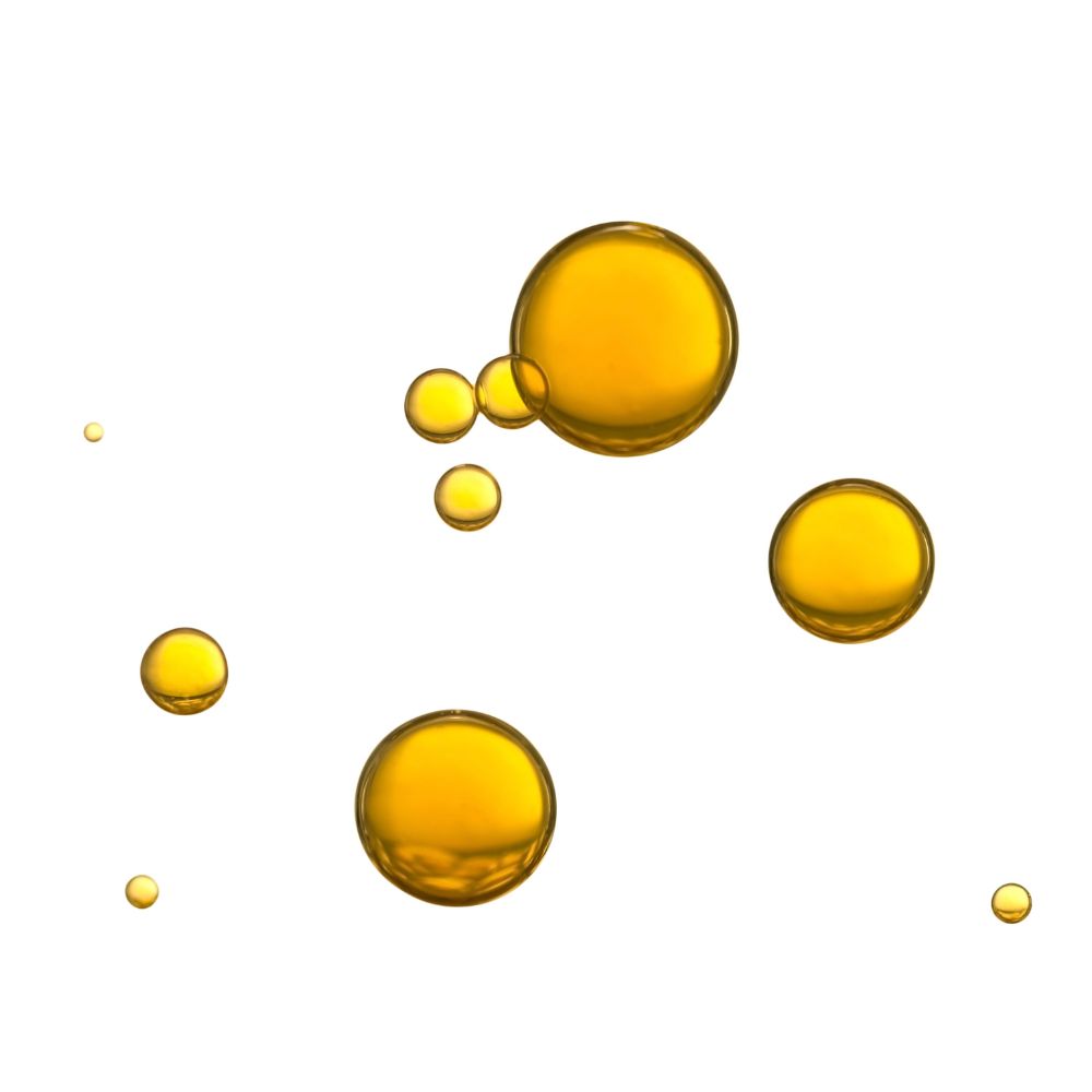 oil droplets on a white background