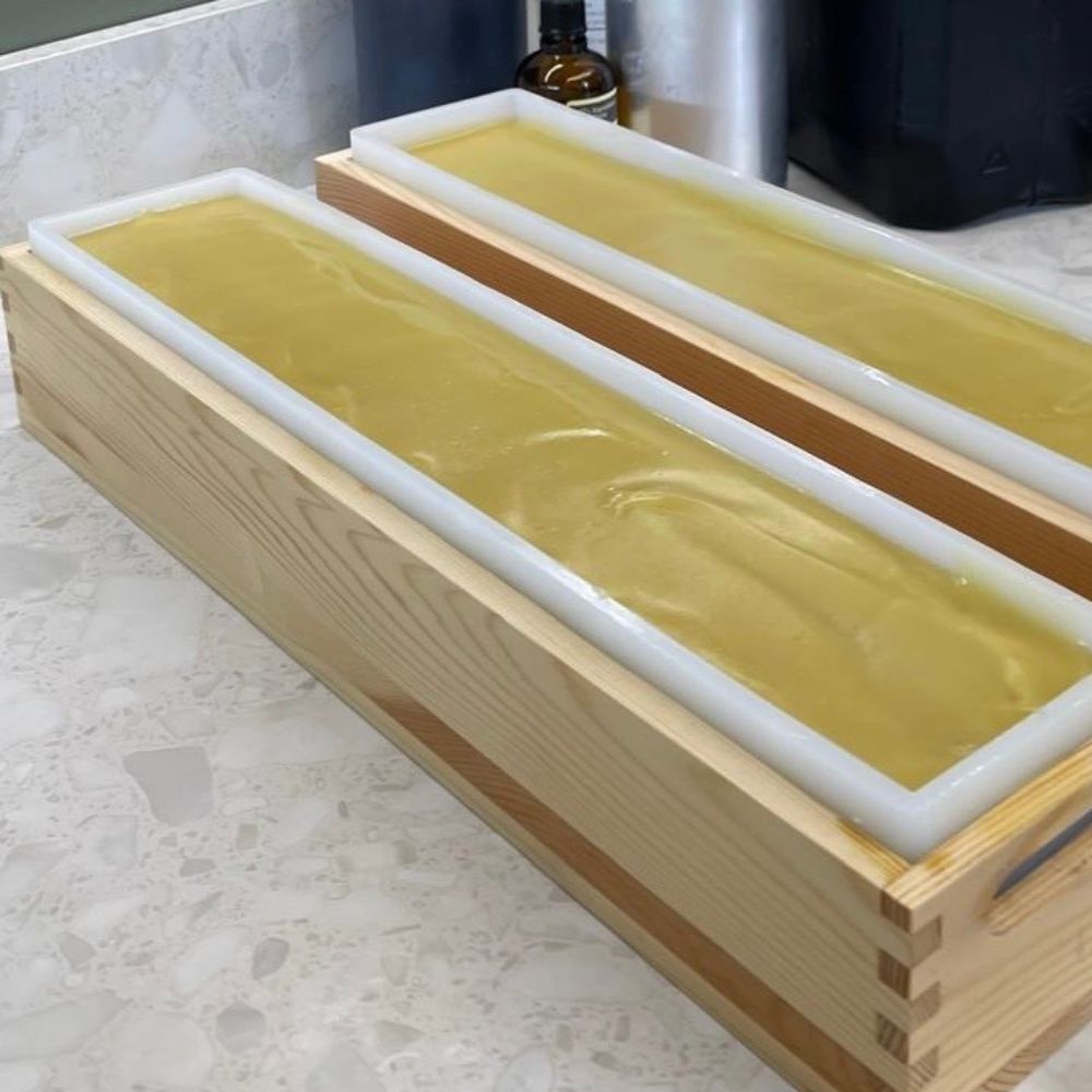 Soap poured into moulds