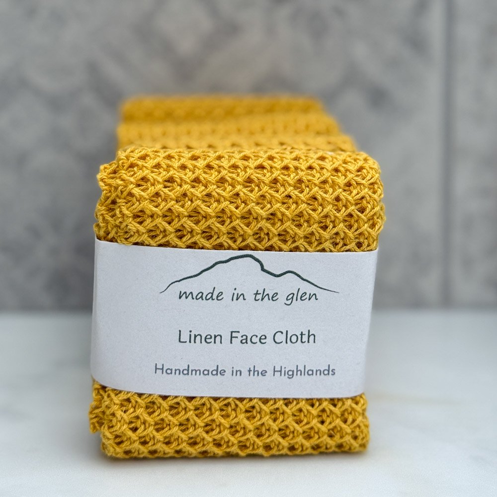a selection of linen face cloths by Made in the Glen handmade Scottish gifts