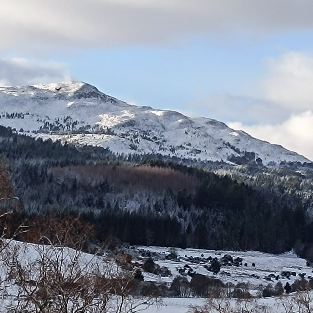 Suidhe Ghurimain Mountain in Glen Urquhart, Near Loch Ness. highland landscapes and snowscapes