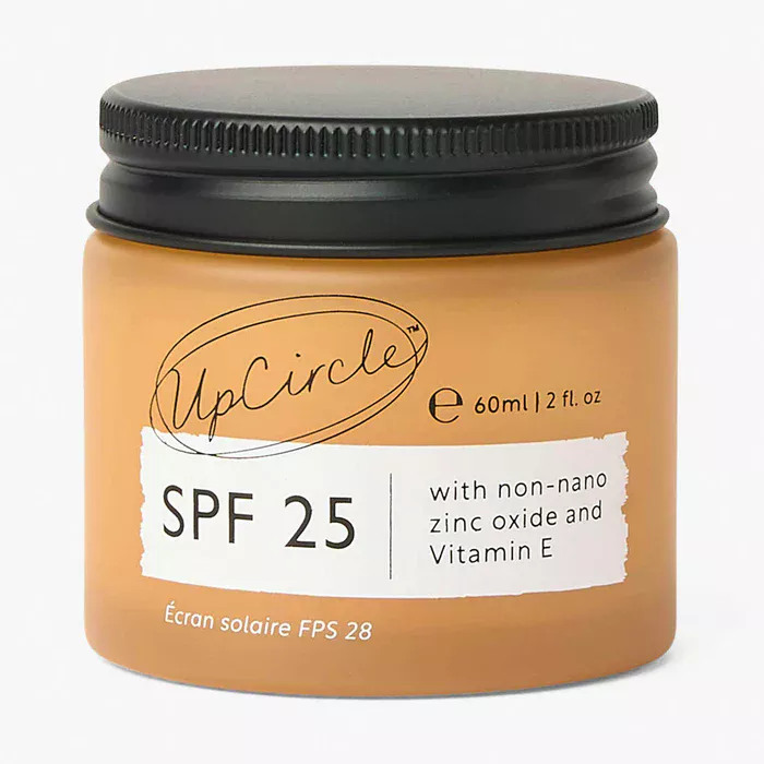 a jar of upcircle spf made with mineral sunscreen for spring skin