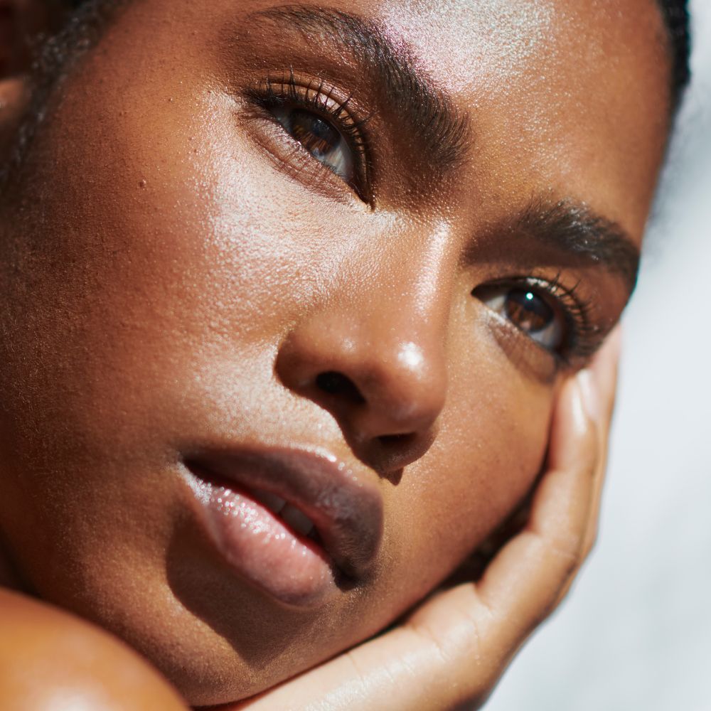 a ladies face in the spring light